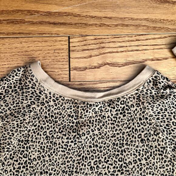 GAP KIDS Waffle Knit Cheetah Print Long Sleeves Brown Top Girl’s Size XXL 14/16 - Picture 5 of 9